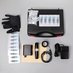 STIGMA Tattoo Machine Kit EM123 Rotary Tattoo Pen with 20PCS Cartridges & 7 Color Inks